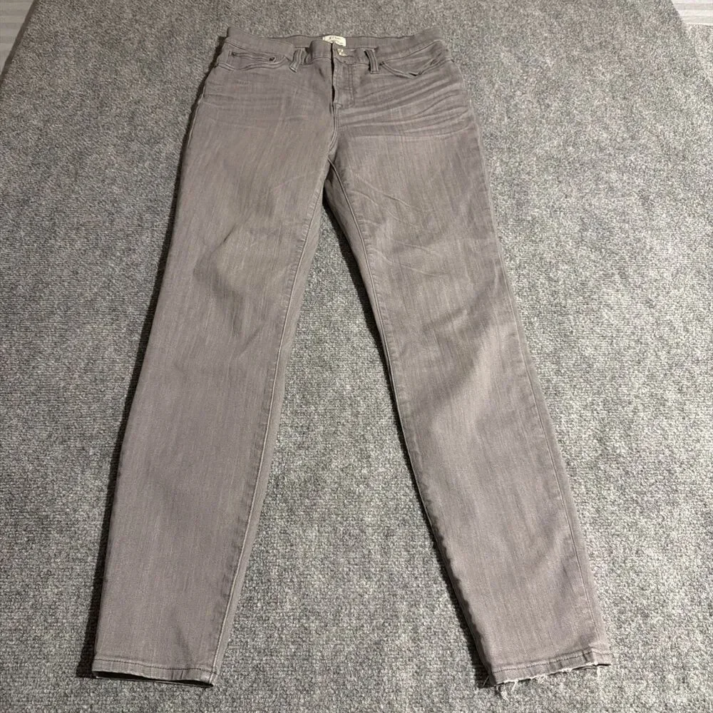 J Crew Denim Jeans Womens Size 30 Gray Lookout High Rise Skinny Stretch